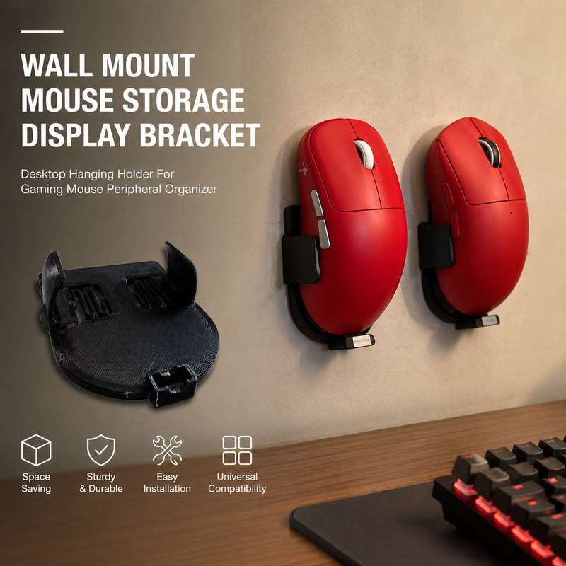 Gaming Accessories Wall Mount - Wandhalterung für Maus-Aufbewahrung und -Präsentation, Desktop-Hängehalter