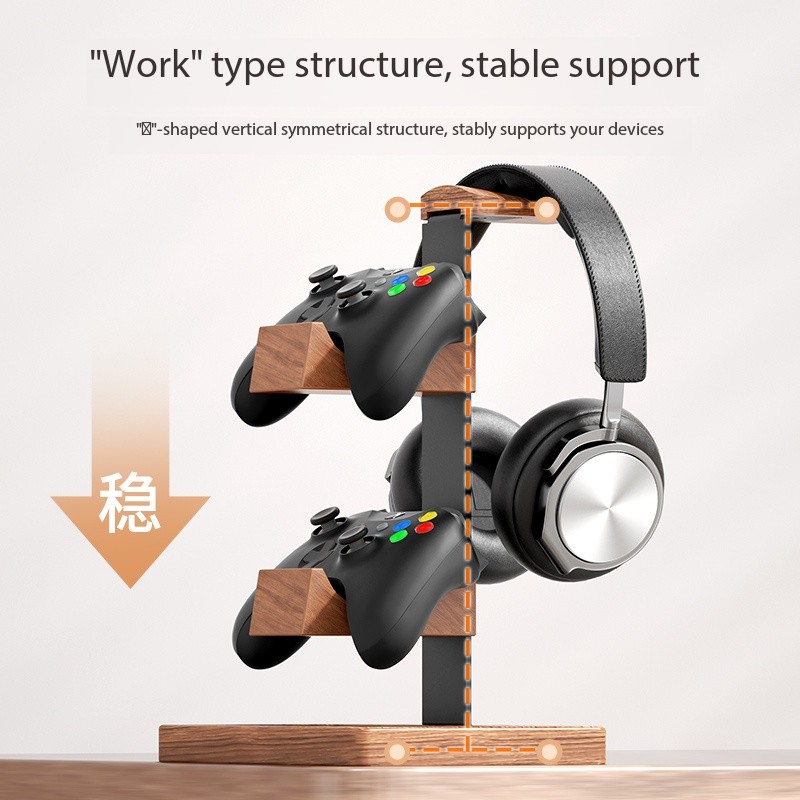 Gaming Accessories Wall Mount - Wandregal aus massivem Holz mit Controller-Halter