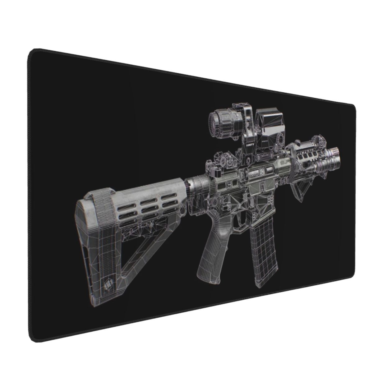 Gaming Accessories Drawing - Großes Mauspad mit Waffen-Mechanik-Design, Gamer-Laptop-Matte, Tastatur-Unterlage,