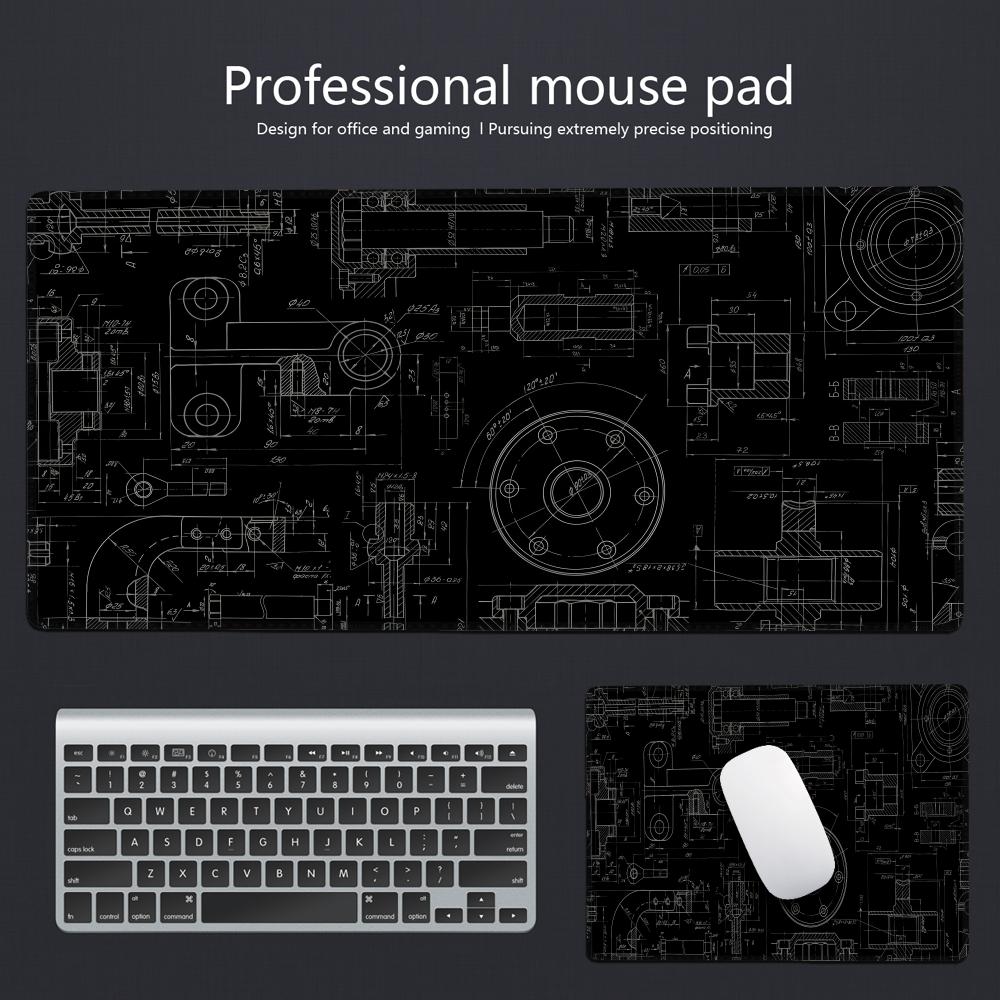 Gaming Accessories Drawing - Mauspad, Gaming-Zubehör, mechanisches Zeichnen, großes HD-Mauspad,