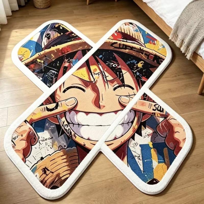 Gaming Accessories For Bedroom - Anime One Piece Kreuzförmige Bodenmatte Luffy