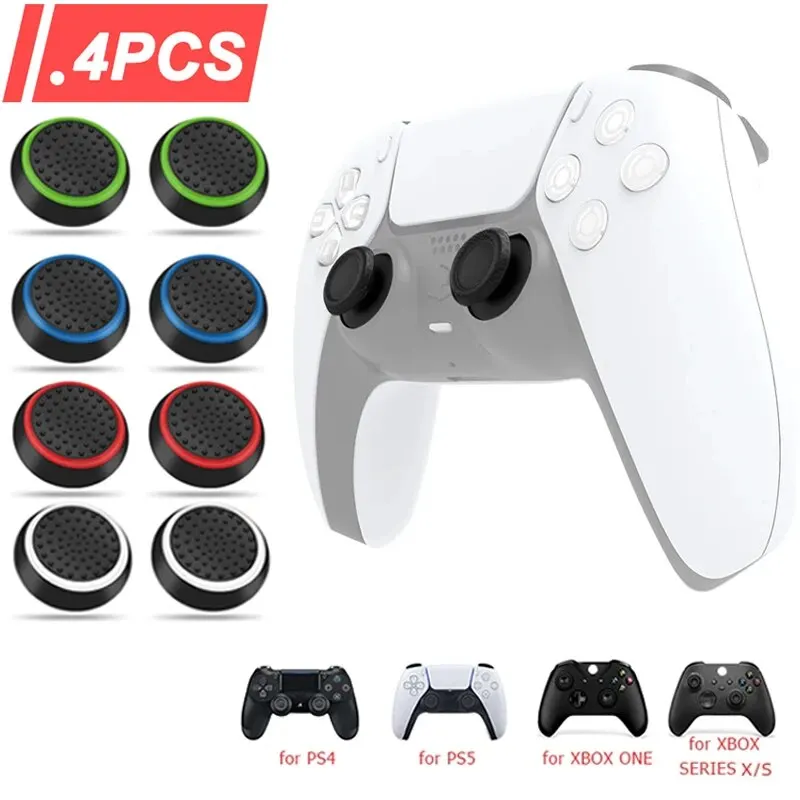 Gaming Accessories Xbox Series S - 4 Stück Silikon-Analogstick-Griffkappen für PS5/PS4/PS3/Switch 2