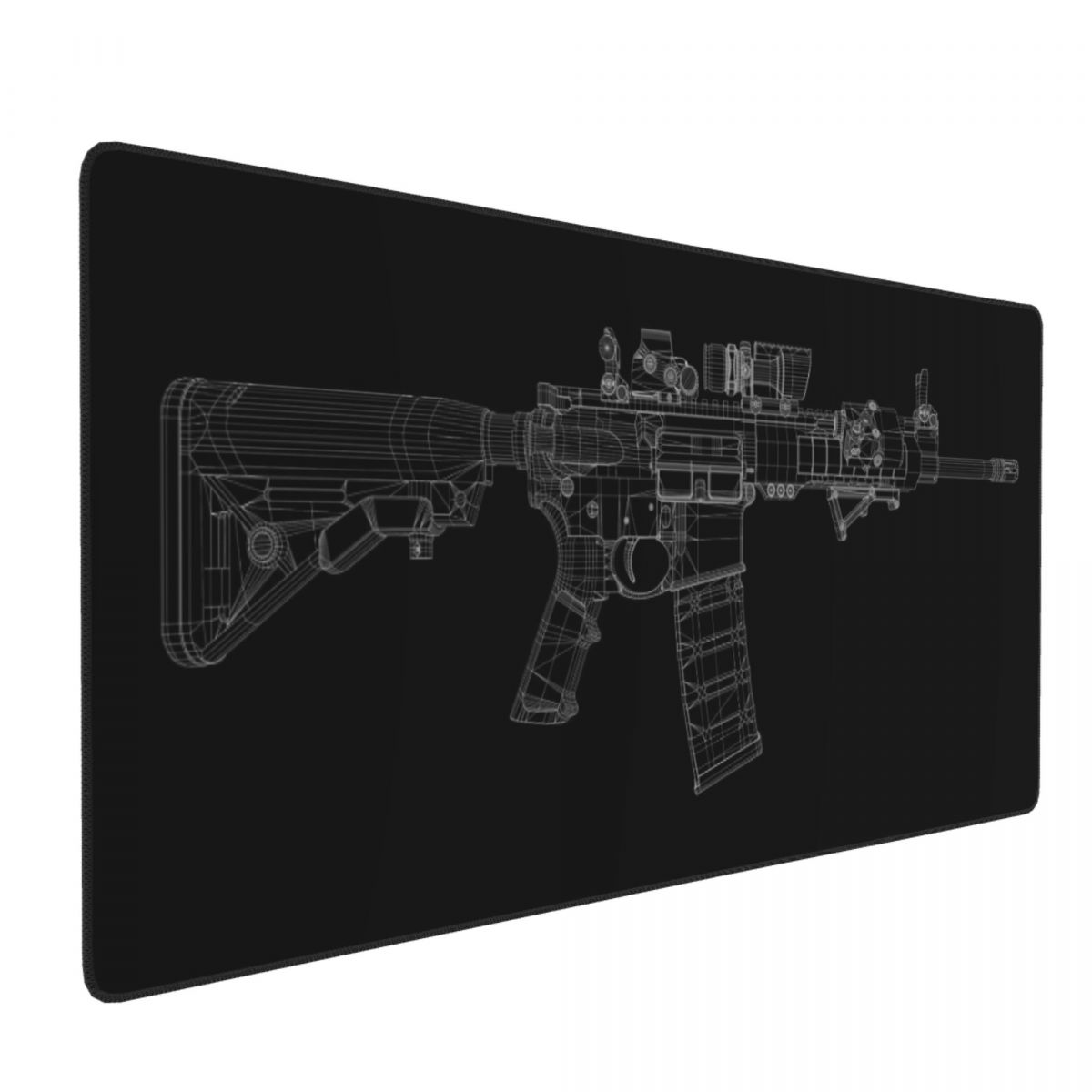 Gaming Accessories Drawing - Großes Mauspad mit Waffen-Mechanik-Design, Gamer-Laptop-Matte, Tastatur-Unterlage,