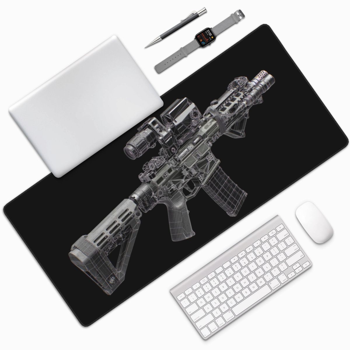 Großes Mauspad mit Waffen-Mech – Gaming Accessories Drawing Bewertung und Preis