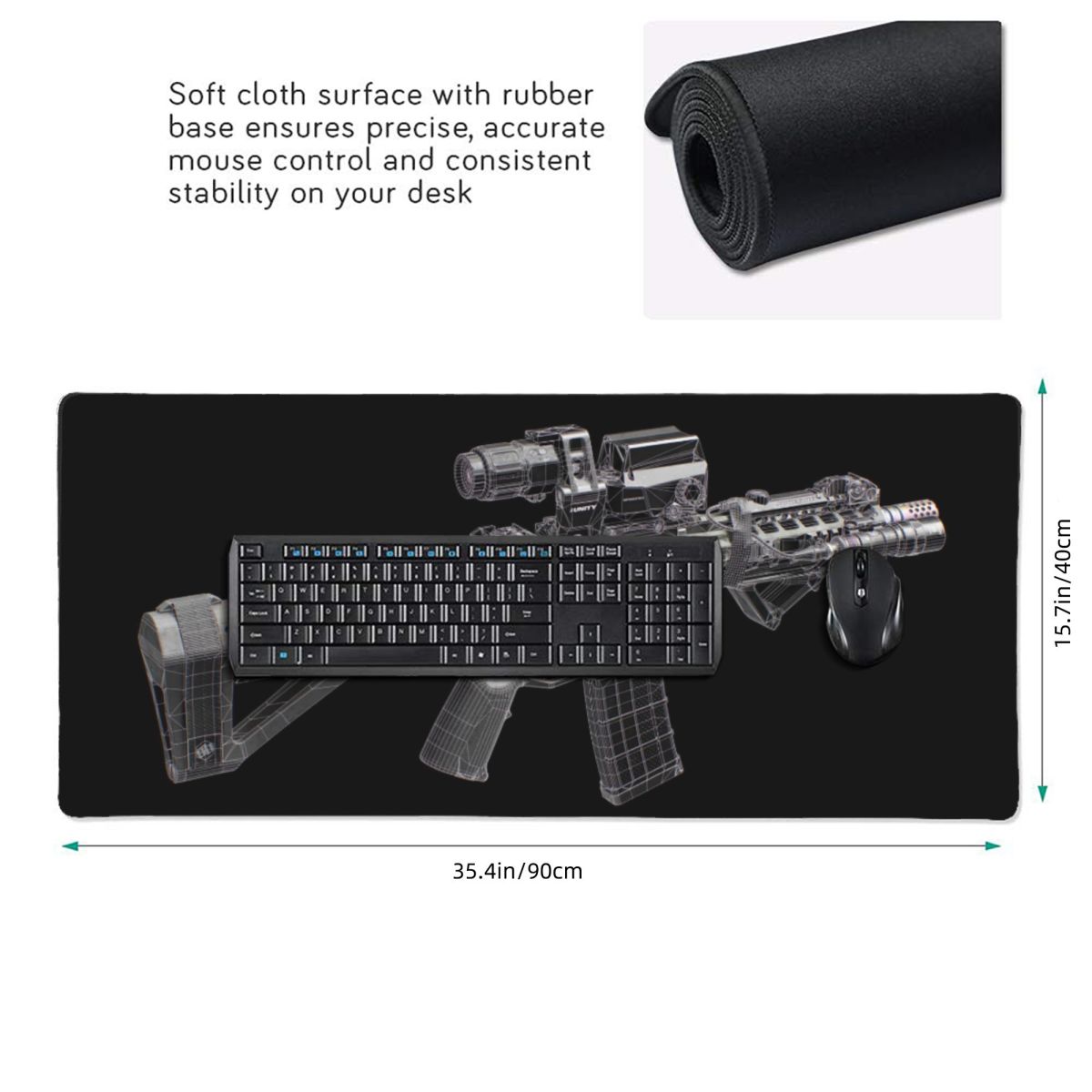 Großes Mauspad mit Waffen-Mech – Gaming Accessories Drawing Bewertung und Preis