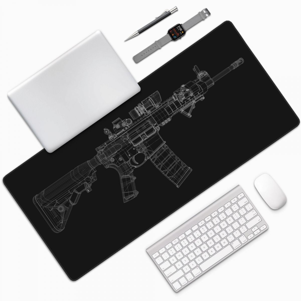 Großes Mauspad mit Waffen-Mech – Gaming Accessories Drawing Bewertung und Preis