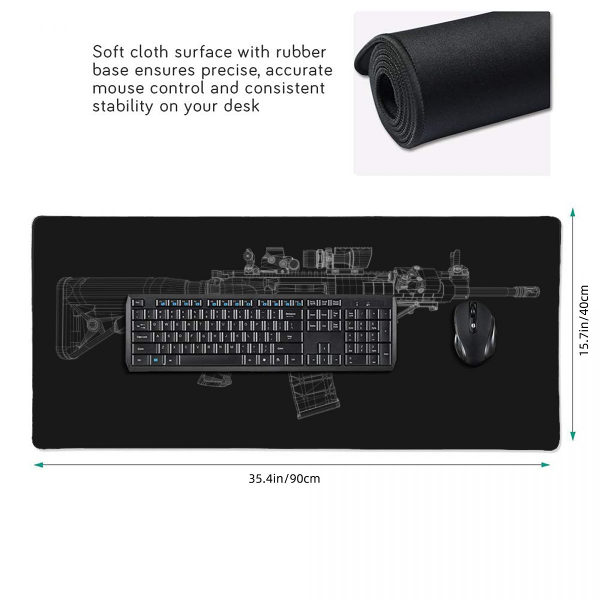 Großes Mauspad mit Waffen-Mech – Gaming Accessories Drawing Bewertung und Preis